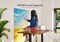 Electric Standing Desk, Adjustable Height Stand up Desk, 48x24 Inches Sit Stand Home Office Desk with Splice Board, Black Frame/Rustic Brown Top